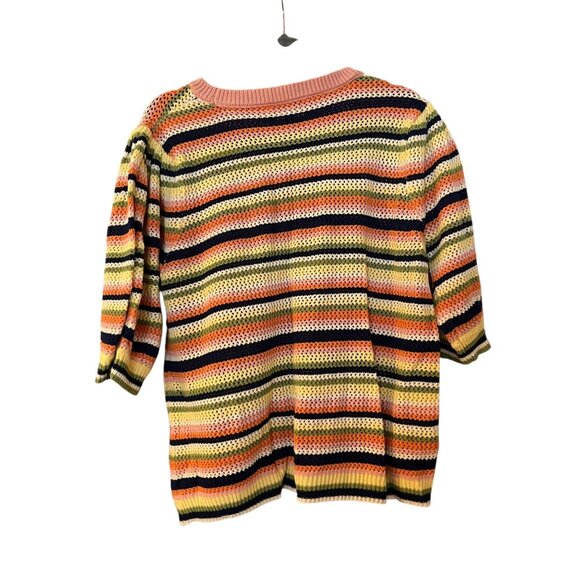 Eloquii Elements Striped Spring Knit Puff Sleeve Sweater Womens Sz 22/24 - Picture 2 of 5
